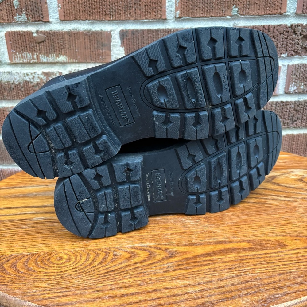 BRAHMA men's heavy duty steel toe leather upper black work boots Sz 10.5 W - Picture 9 of 10
